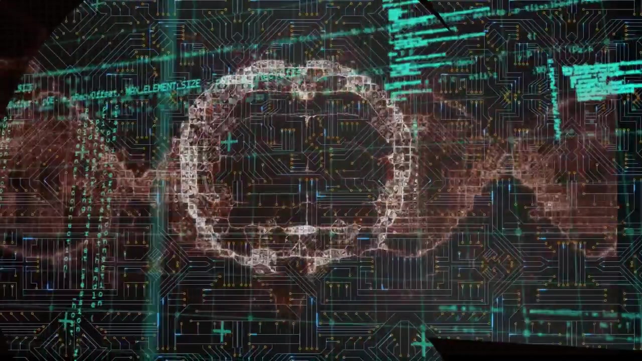 Animation of data processing over brain