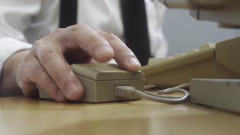 vintage old computer mouse office desk