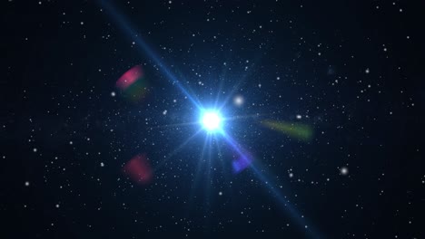 a bright star floating in the universe