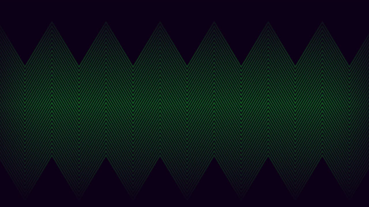 animación de líneas en zigzag paralelas y delgadas de color verde desplazándose lentamente sobre un fondo negro