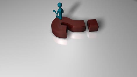 3d hombre de negocios confundido