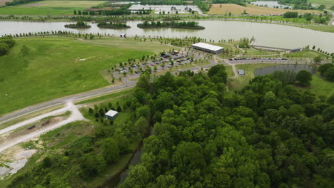 green lush nature at the urban park of shelby farms park in memphis, tennessee, usa