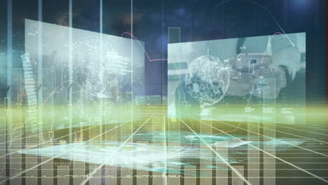 Animation of data processing over globe