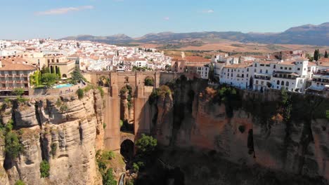 aerial footage on a beautiful spanish town - ronda