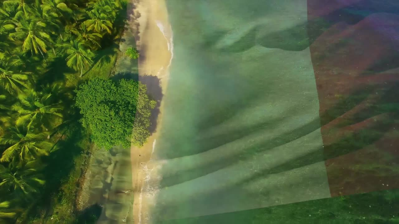 animación de la bandera de francia ondeando sobre las manos de la playa