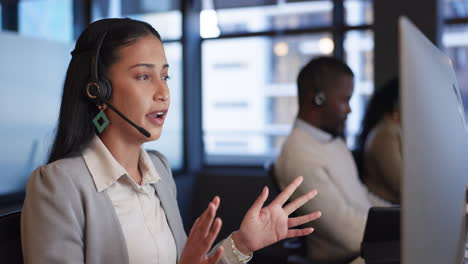 telemarketing, computer and woman with customer