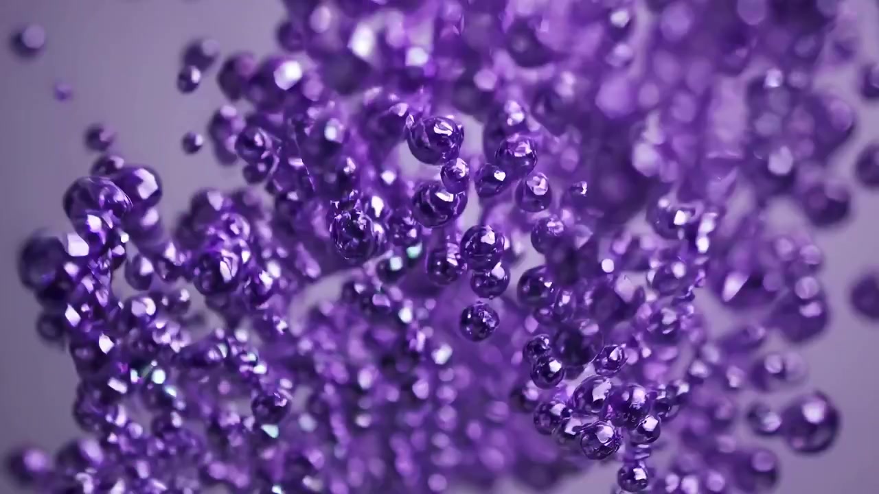 Movimento astratto di particelle di gemme viola scintillanti