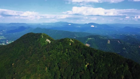 aerial drone footage of mount saint donatus also known as mount rogatec