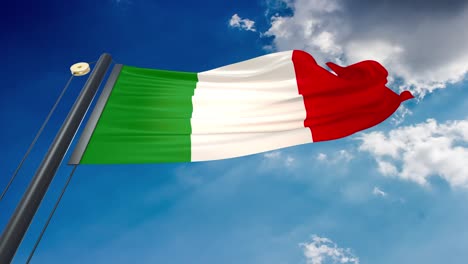 waving flag of italy