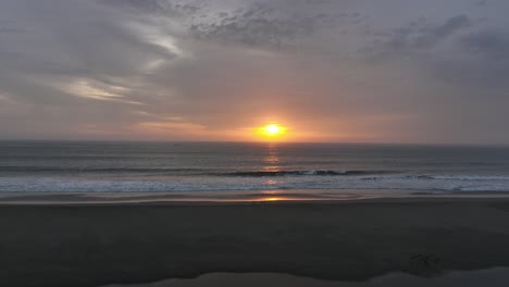 beautiful sunset view from lima seascape, peru