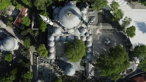 aerial view of eyup sultan mosque in istanbul.