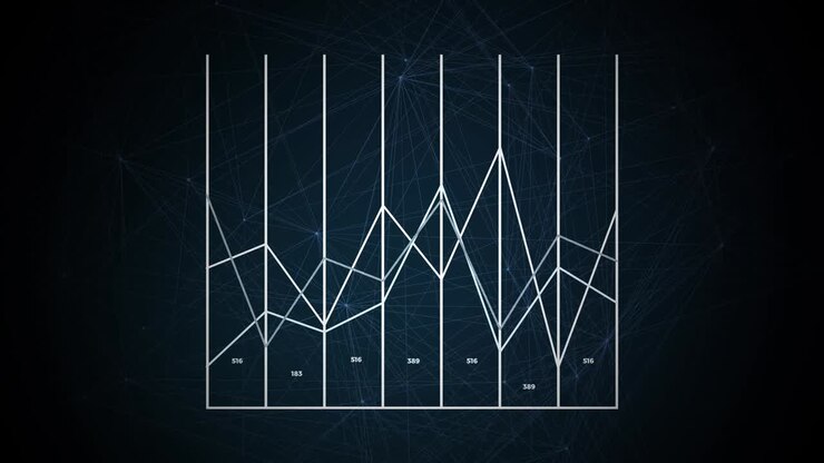 Data and report statistics, animation with graph diagrams.