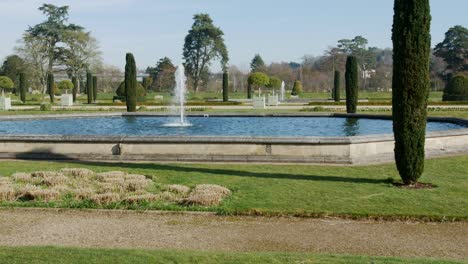 bright scenic footage taken around the trentham gardens estate, uk