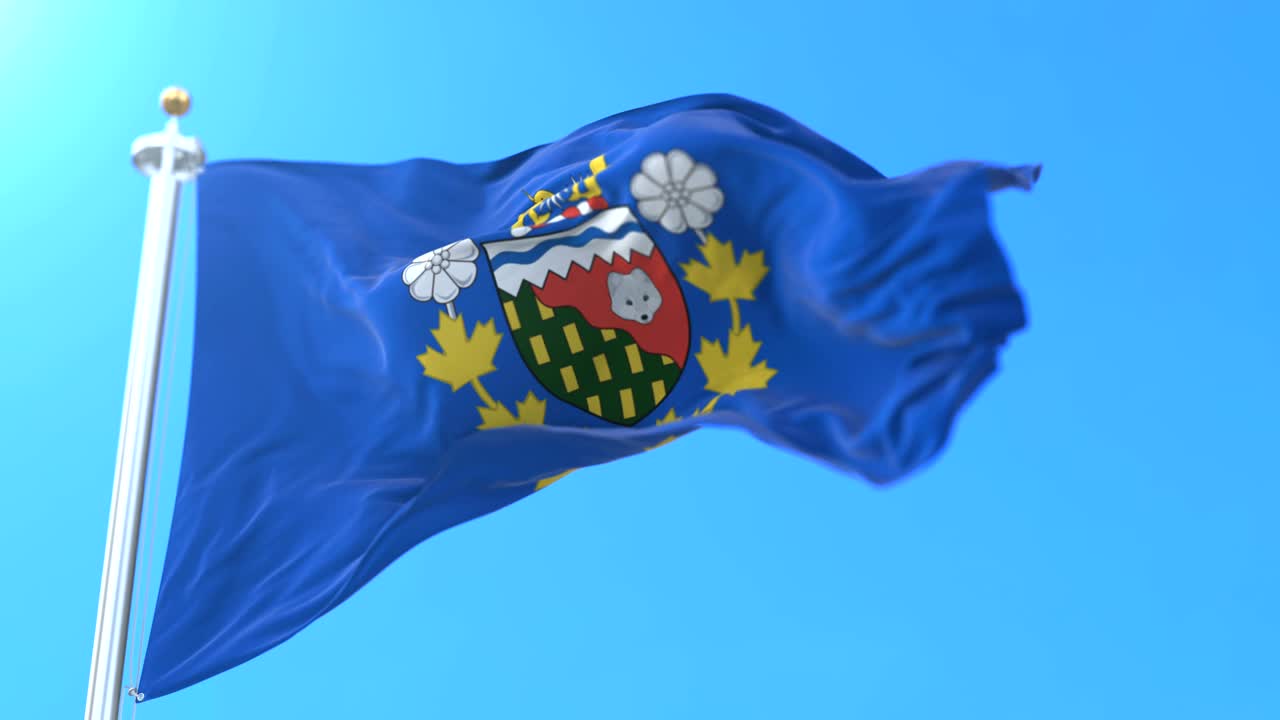 Flag of the Commissioner of the Northwest Territories, Canada. Loop