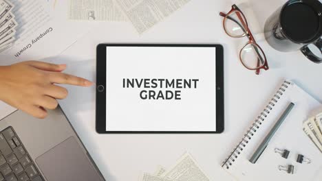 investment grade displaying on a tablet screen