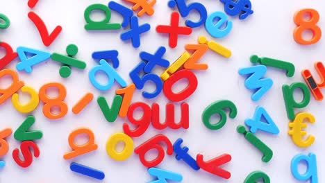 colorful magnetic letters and numbers