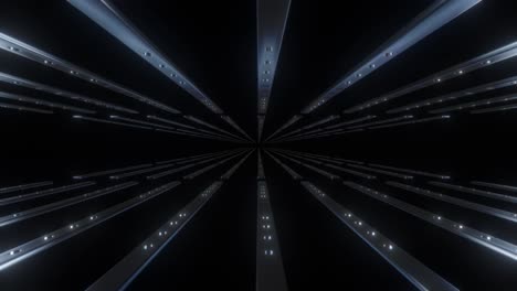 abstract metal lines in tunnel perspective