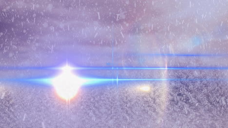 animación de la nieve cayendo sobre el paisaje de invierno