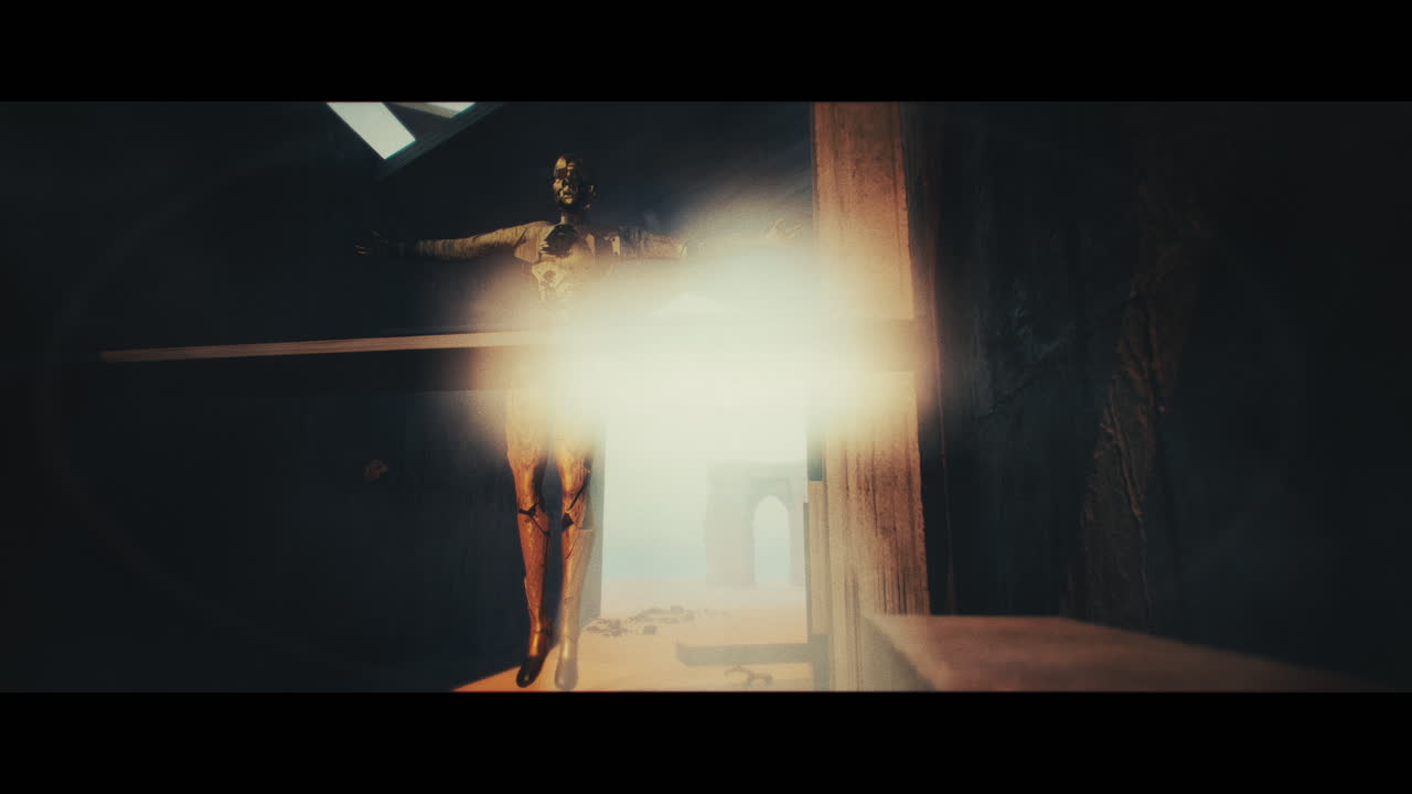 Rusty Figure in a Desolate Landscape