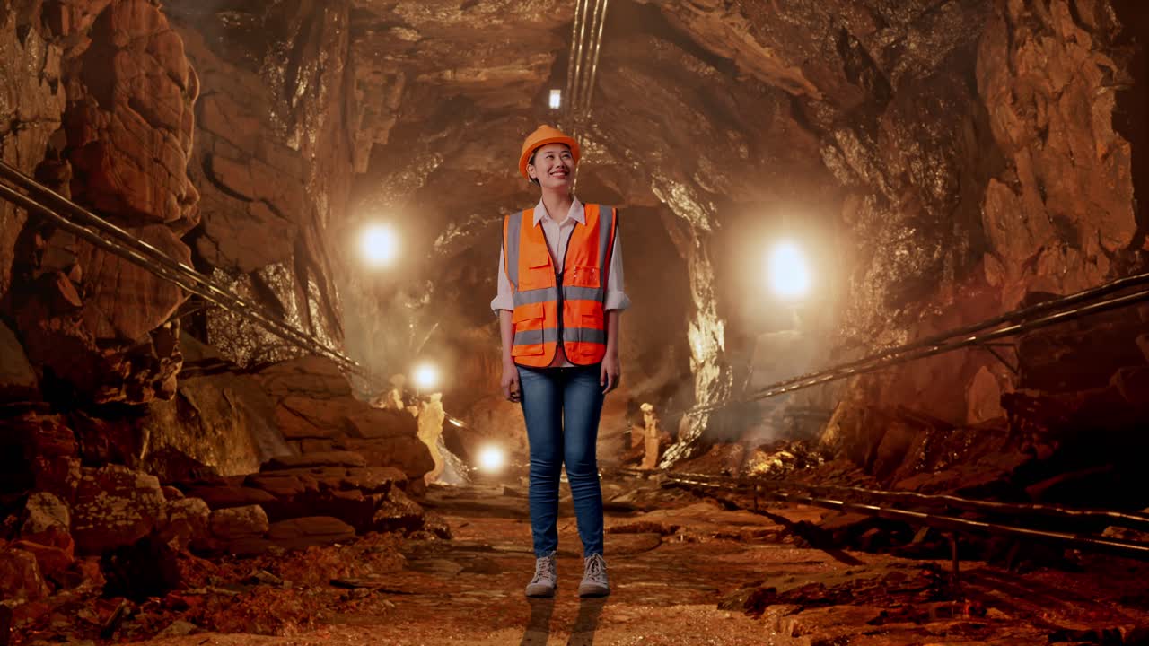 Miner in a Mine Tunnel