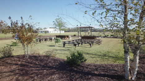 ceremonia de boda romántica establecida en el campo