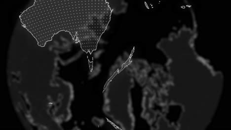 Neuseeland-Land-Alpha-Für-Die-Bearbeitung-Von-Datenanalyse-Technologie-Globus-Drehung,-Filmisches-Video-Zeigt-Einen-Digitalen-Globus,-Der-Rotiert-Und-Auf-Eine-Neuseeländische-Land-Alpha-Vorlage-Für-Die-Bearbeitung-Heranzoomt