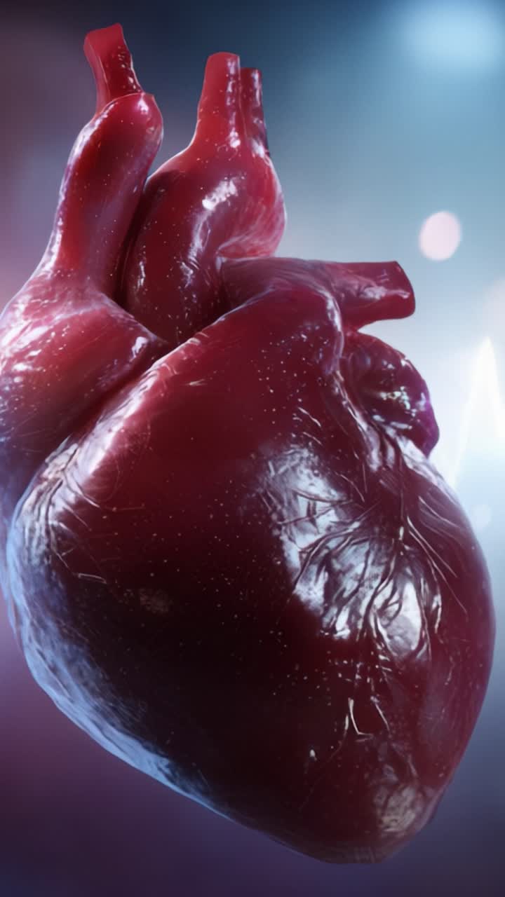 A Stunning Close-Up of a Heart Model, Capturing Intricate Details and Textures, Symbolizing Life, Emotion, and Vitality in a Vibrant Background Setting