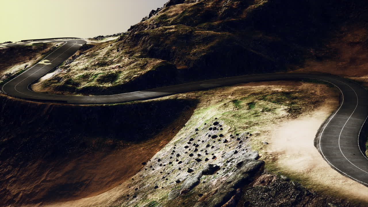 ⁇  모래를 향한 비어있는 휘어지는 길