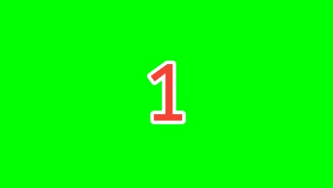 number one 1 animation green screen