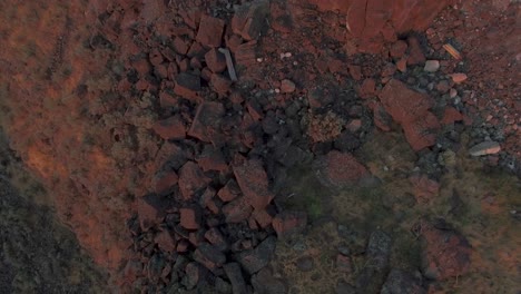idaho canyon river rocks sunset 4k drone overhead view