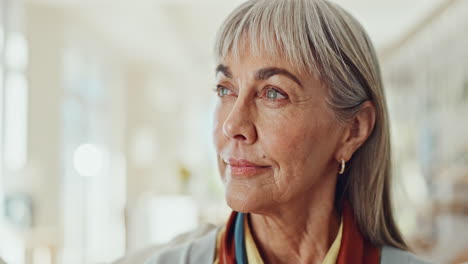 portrait of a mature woman with gray hair