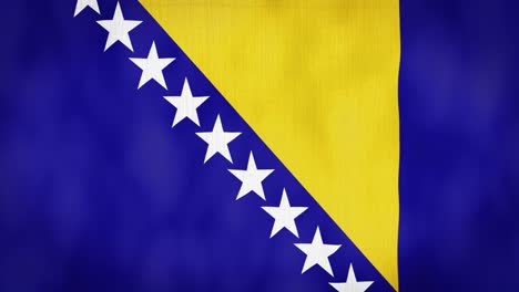 bucle, textura de tela de aspecto real y animación ondulada de la bandera de bosnia y herzegovina
