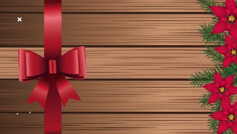 feliz tarjeta de navidad con un lazo de cinta