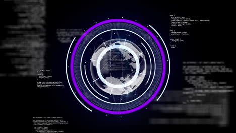 animation of scope scanning and data processing over globe