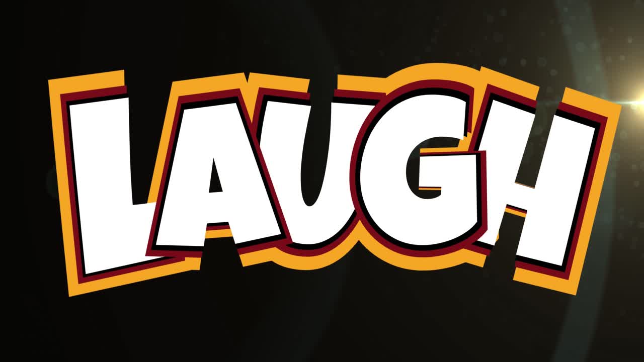 animazione di risate in giallo e bianco su sfondo nero