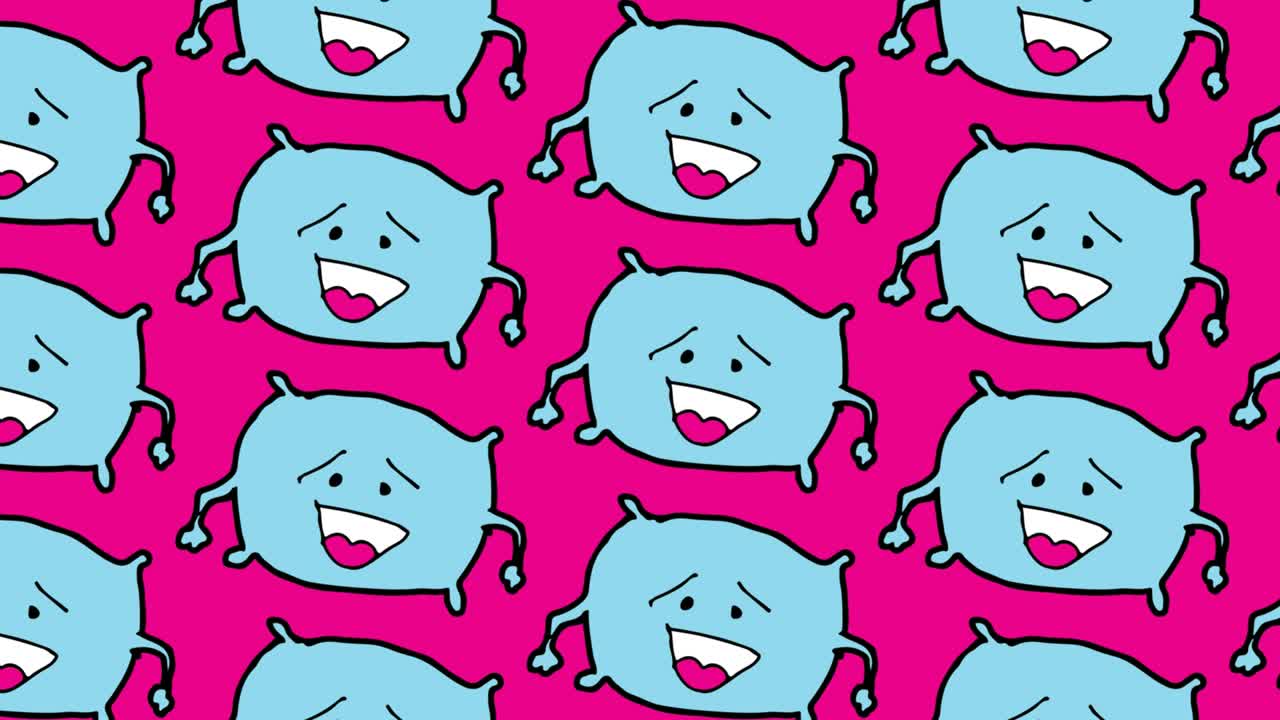 kids drawing pop art seamless background with theme of pillow