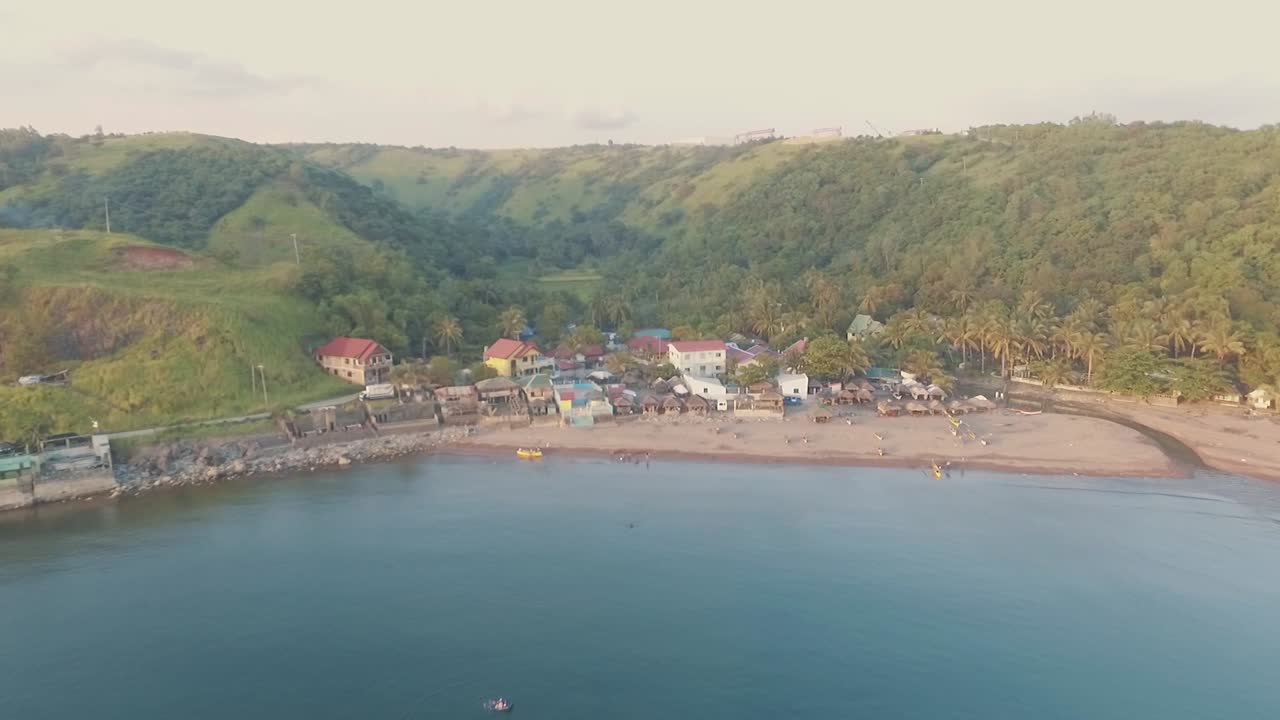 Drone revealing shot in the houses