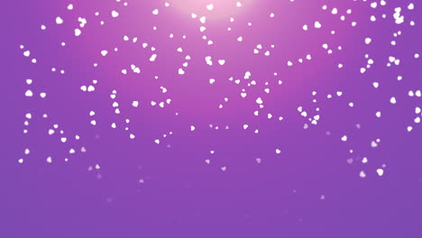 fly small romantic hearts on purple sky