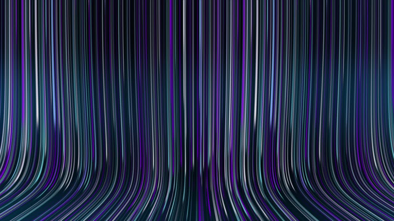Racing neon glowing lines stripes animation motion graphics background dynamic abstract design technology rain warp bright particle color dark blue purple