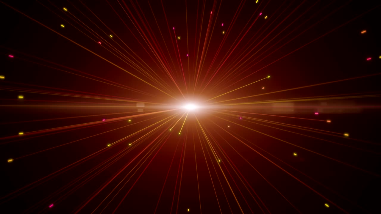 Esplosioni astratte di fuochi d'artificio digitali al neon in colori retrò giallo e viola