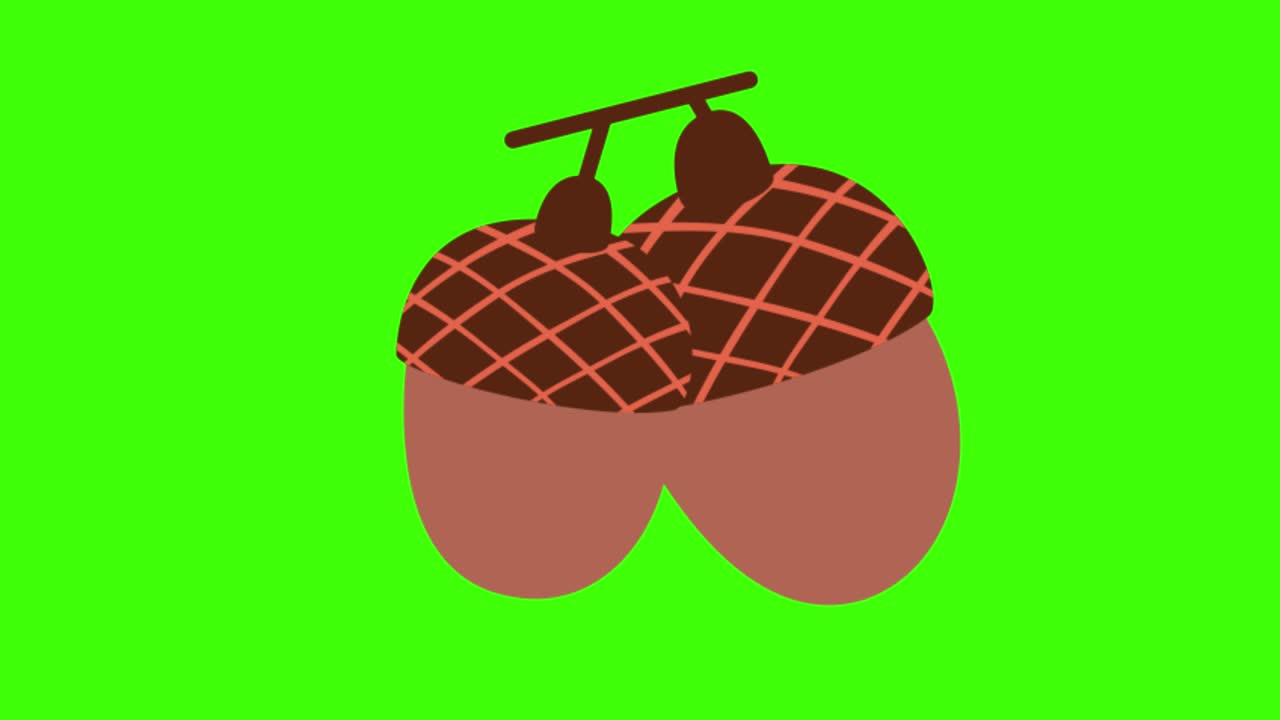 pantalla verde, icono de la fiesta, bellota