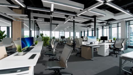 modern empty open-plan office interior