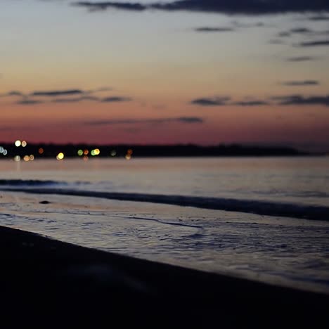 sunset at the beach. colorful sky in evening at sea beach