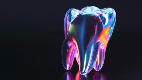 glowing holographic tooth