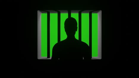 man behind prison bars