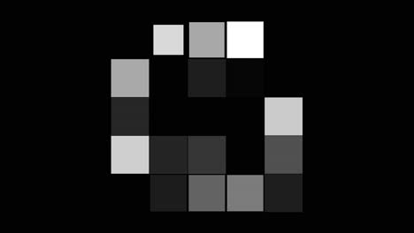 geometric mosaic composition of squares on black background