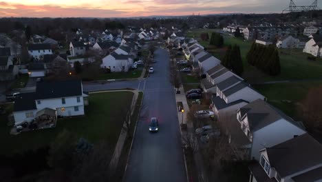 Sunset-over-American-neighborhood