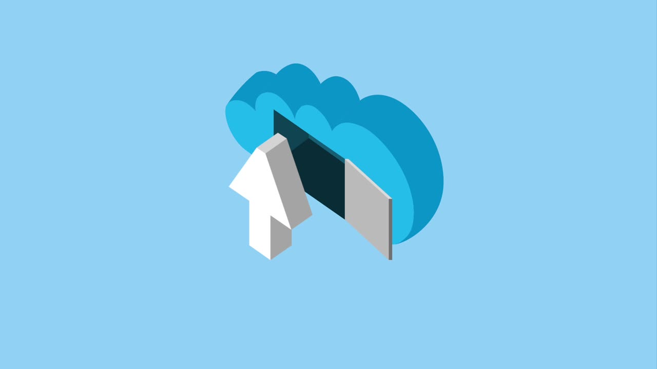 la flecha de almacenamiento en la nube sube datos