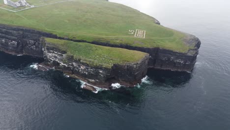 drone shot of the ww2 marker location at loop head clare