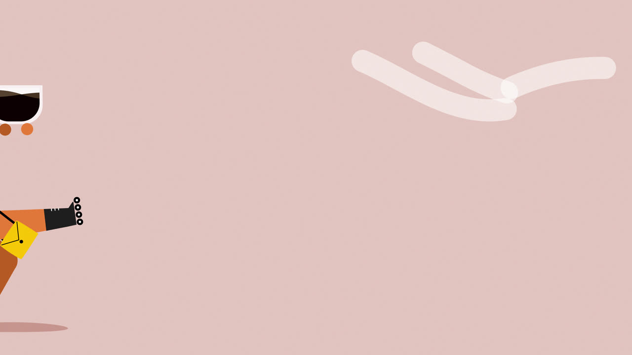 커피와 함께 롤러 스케이트에 여자